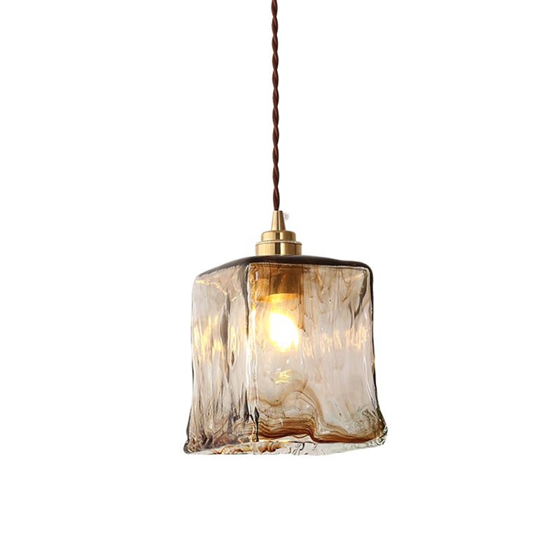 Moderne stijl glas eenvoud hangend licht messing lamphouder bedlicht met 78,7 "verstelbare hangdraad
