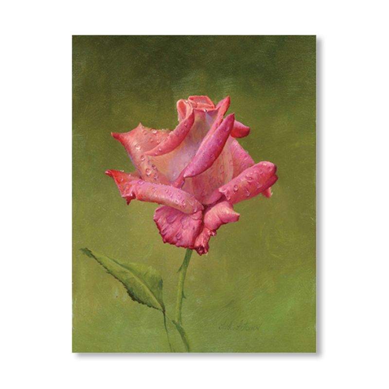 Flower Blossom Canvas Print Textured Countryside Living Room Wall Art in Soft Color