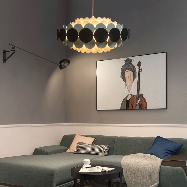 23,6 pollici di larghezza lampadario in metallo rotondo luce post-moderna a 9 luci a sospensione Light Pendente per sala da pranzo camera da letto