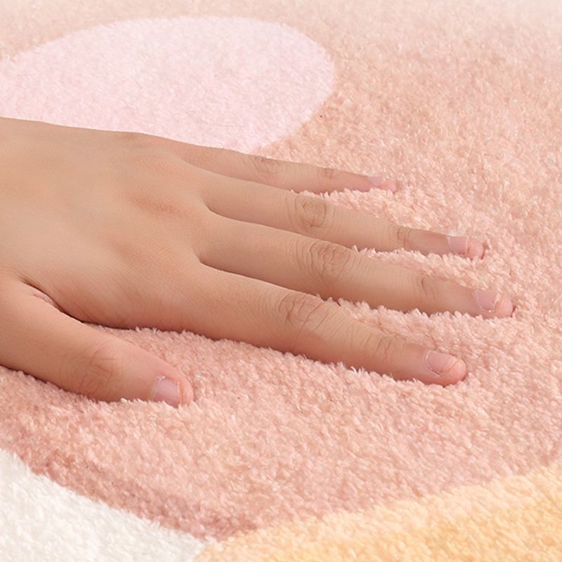 Black Nordic Rug Polyester Circle Indoor Rug Non-Slip Backing Rug for Living Room