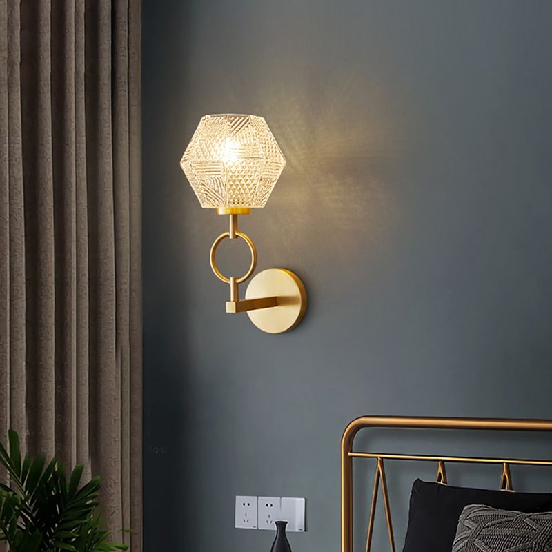 Postmodern Wall Light Sconce Geometric Glass Wall Light Fixture for Bedroom
