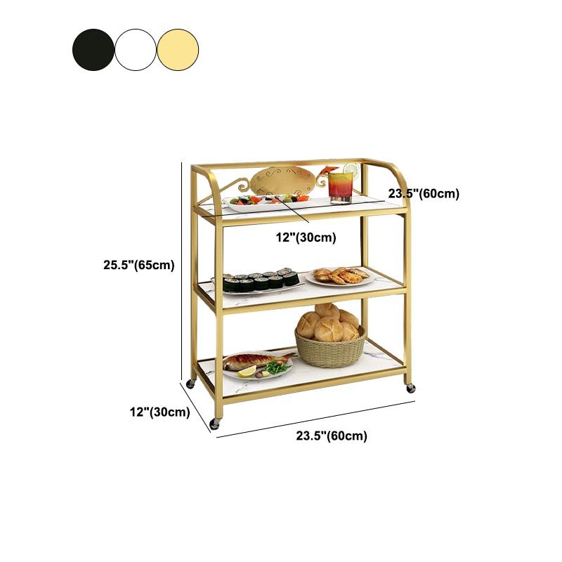 23.62"W Contemporary Metal Prep Table Rolling Prep Table for Dining Room