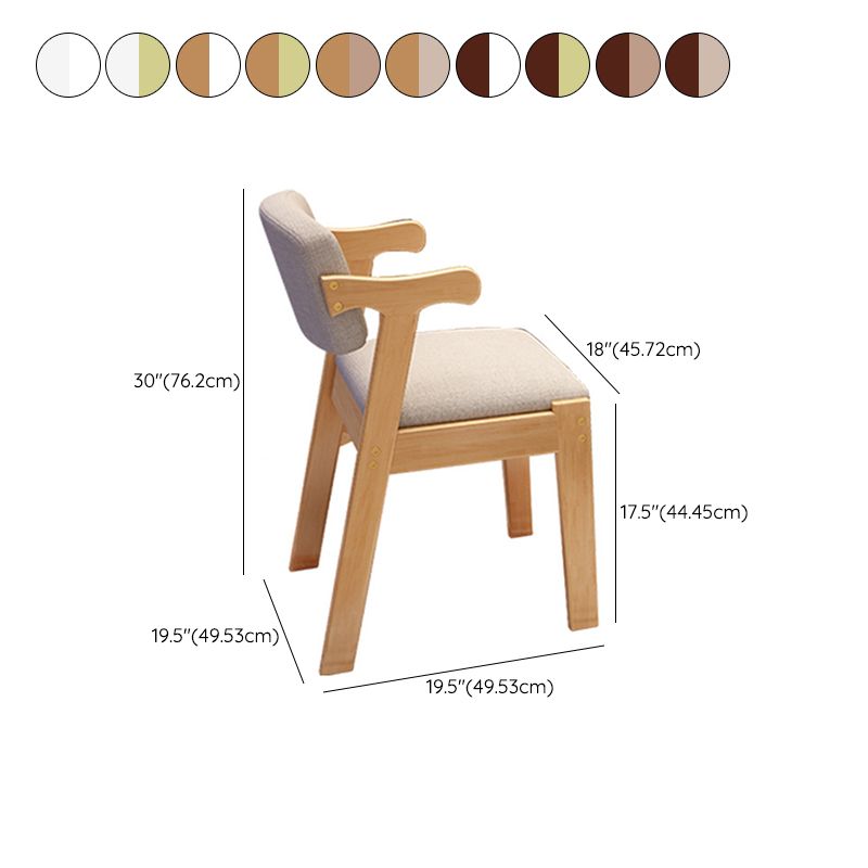 Solid Wood Dining Chair Modern Style Open Back Arm Chair for Dining Room
