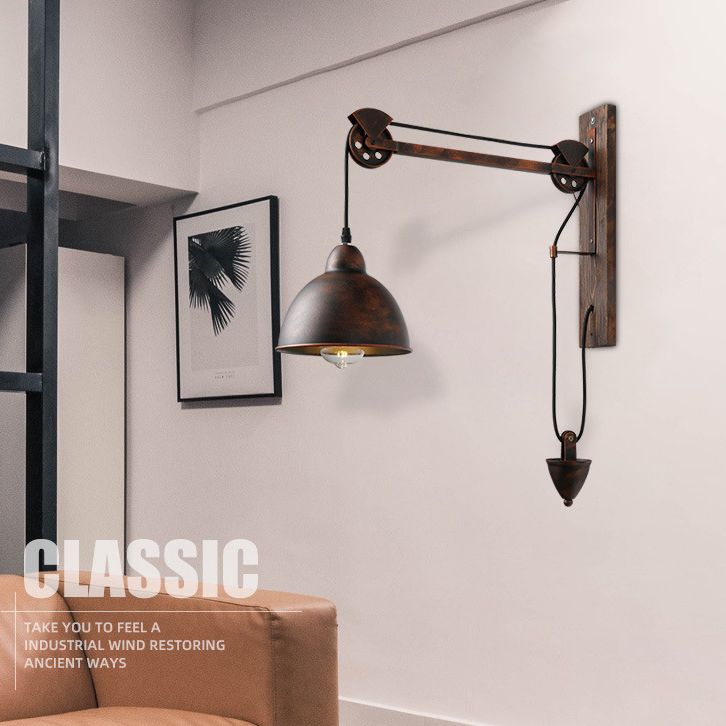 Retro Industrial Style Dome Schatten Wandmontage Lichter Metallic Wall Montage Lampe für Bar