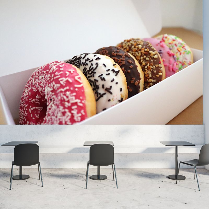 Tasty Dessert Food Mural Wallpaper Mildew Resistant Coffee Shop Wall Decor