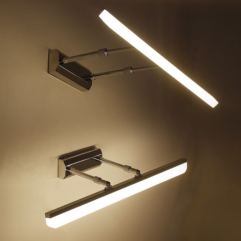 Aluminium LED Linear Wall Sconce in Modern Concise Style Stainless-Steel Extendable Wall Lamp with Acrylic Shade
