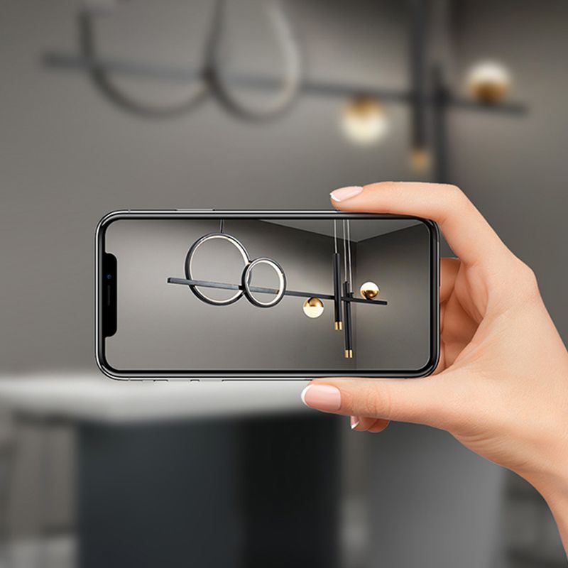 Ciondolo a led geometrica a LED BLACO INSLANDO NORME NORDICO per sala da pranzo