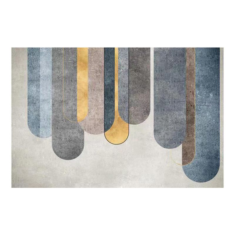 Gold Simplicity Rug Polyester Color Block Rug Washable Rug for Living Room