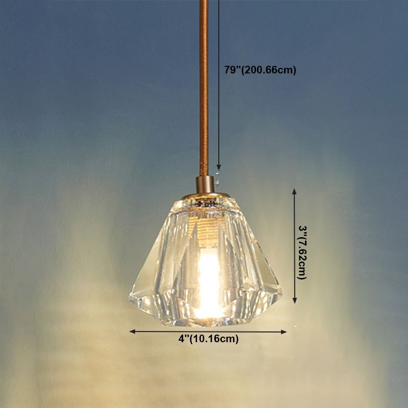 Crystal Hanging Lights Modern Style 1 Head Hanging Mount Fixture for Bedroom