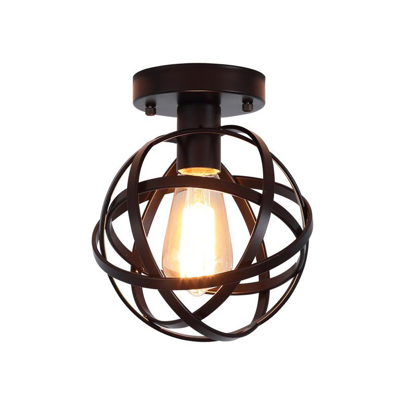 Industrial Style Ceiling Lamp 1-Light Ceiling Mount Light with Metal Shade for Aisle
