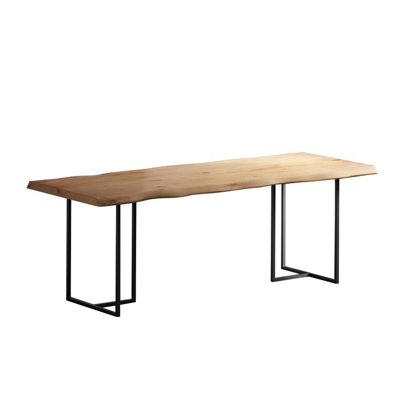 Industrial Wood Dining Set 1/2/5 Pieces Black Base Dining Furniture