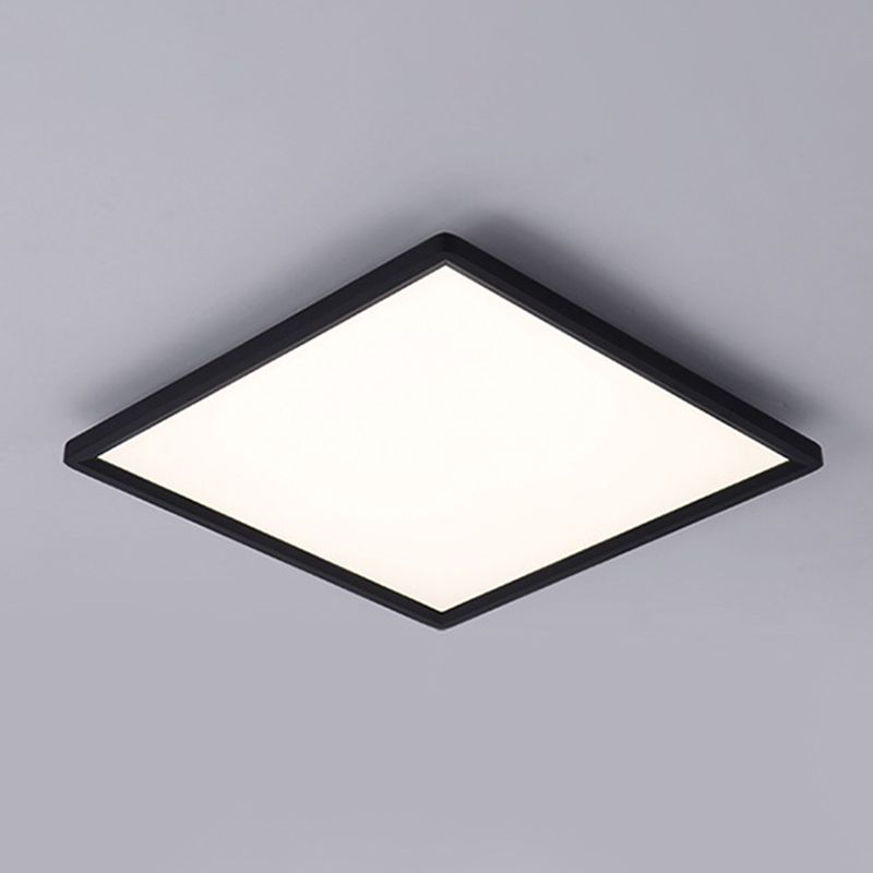 Zwarte rand vierkant LED plafond licht modernisme woonkamer flush licht met witte acryl schaduw