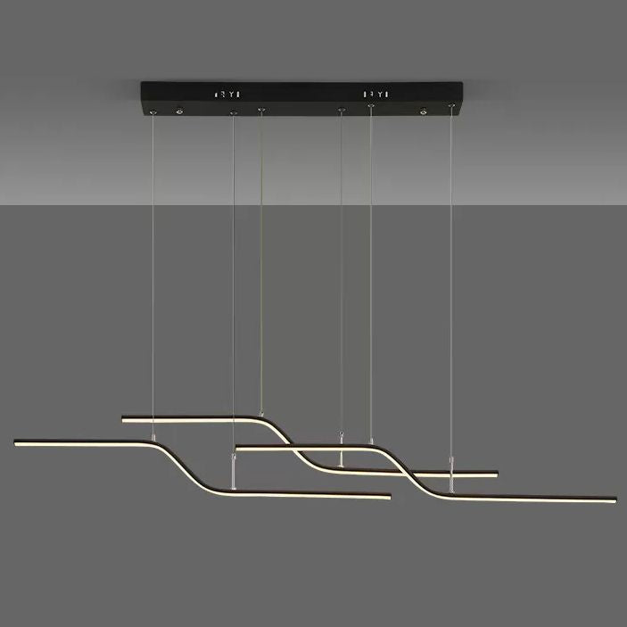 Ultra-modern Linear Hanging Chandelier Metallic Hanging Lamp with Hanging Cord for Restaurant
