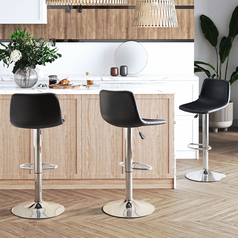 Industrial Leather Counter Height Stools Low Back Bar Stool for Bar