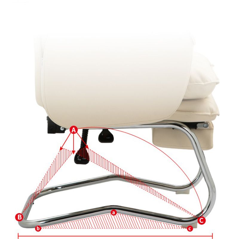 Modern Armless Office Chair Leather No Distressing No Wheels Ergonomic Desk Chair