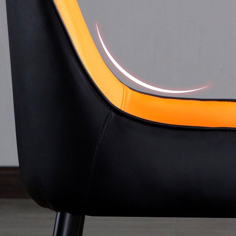 Faux Leather Armless Dining Chairs Glam Dining Side Chair for Home
