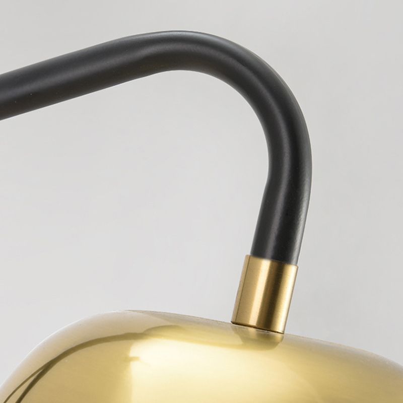Contemporary Dome Metal 1 Light Wall Mounted Lights in Black and Gold