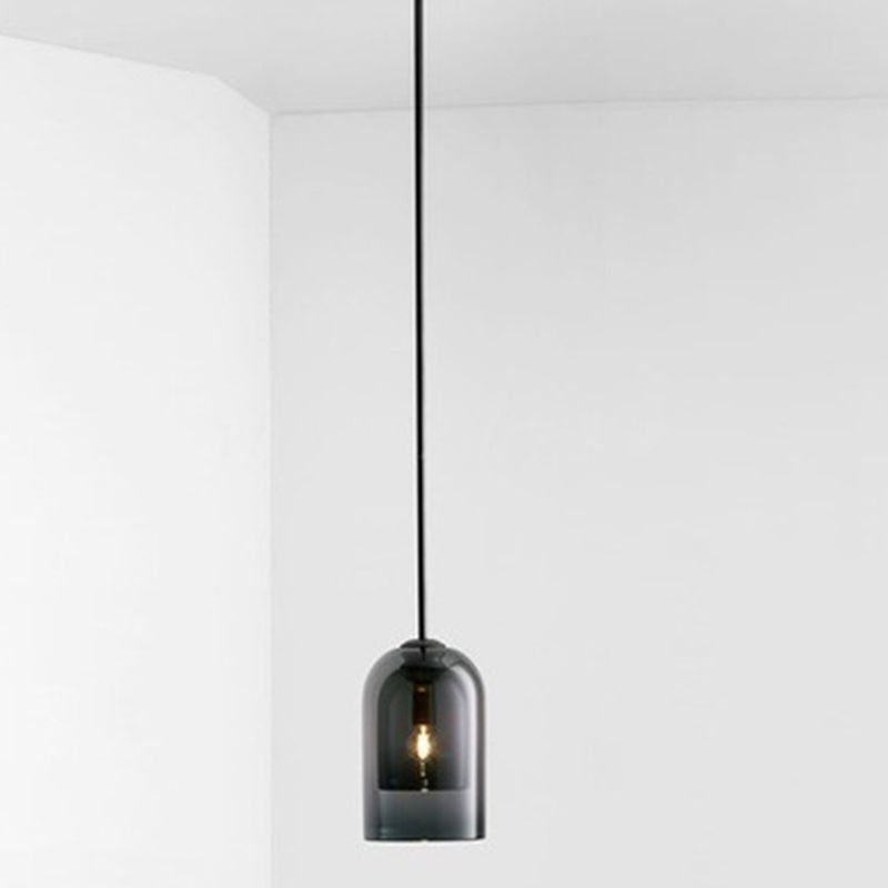 5,9 Zoll breite Glocken Mini-Glas hängend Licht moderner minimalistischer Esszimmer Ein-Bulb-Beleuchtungsstoffe