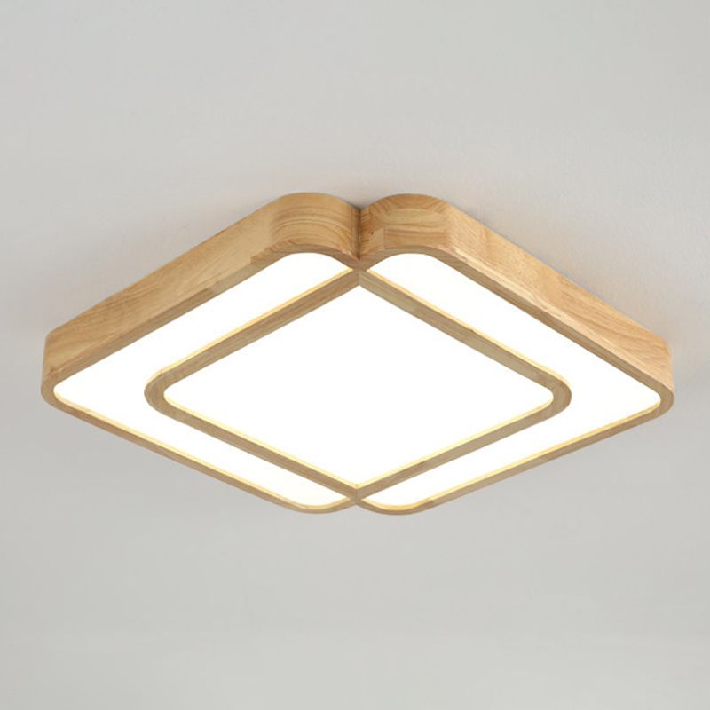 Square Semi Flush Chandelier Contemporary Acrylic Ceiling Mounted Fixture for Living Room