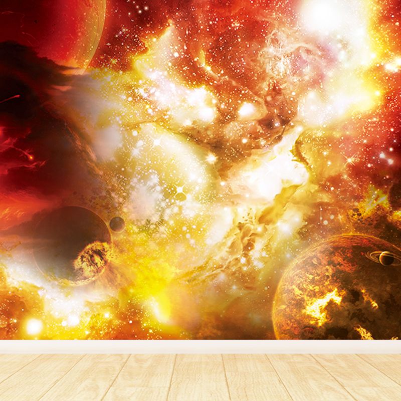 Dark Color Black Hole Mural Wallpaper Moisture Resistant Wall Art for Dining Room