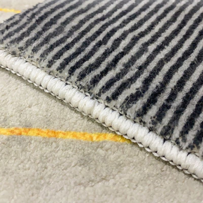 Modern Geometric Soft Rug Rectangle Gray Tone Loom Rug for Bedroom