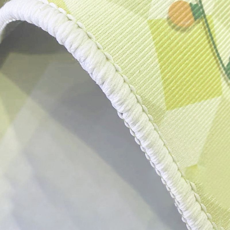 Green Modern Rug Polyester Abstract Contrast Color Rug Washable Rug for Living Room