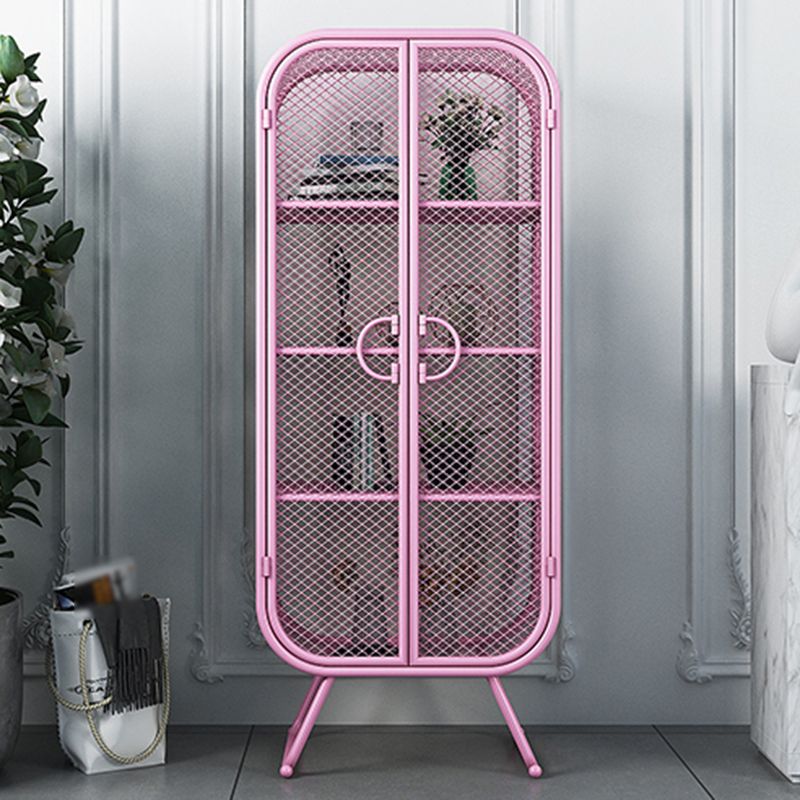 Scandinavian Vertical Standard Bookcase Iron Bookcase with Door