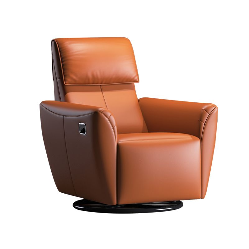 Genuine Leather Convertible Chair 33.46" L x 39.37" W x 40.15" H Swivel Chair