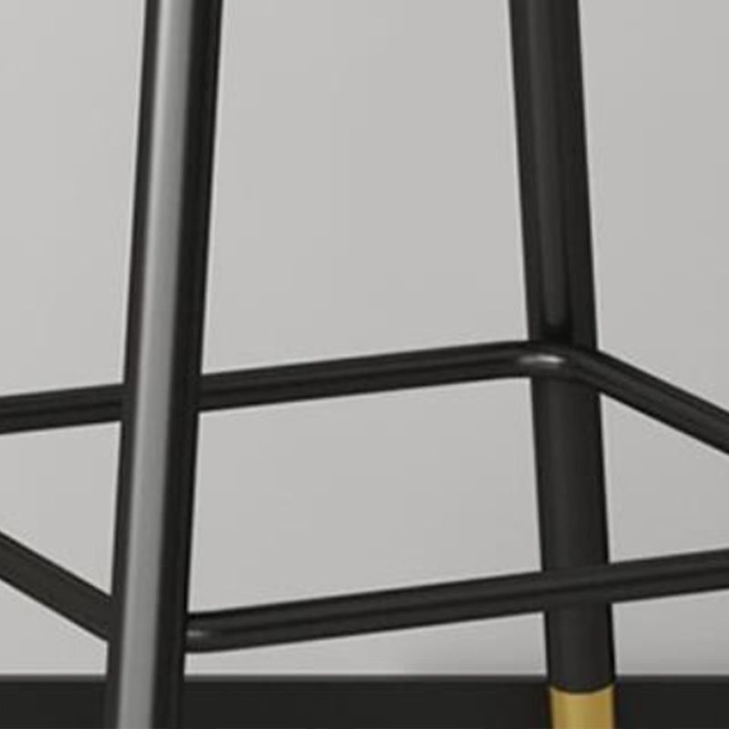 Modern Armless Backrest Counter Stool Steel Barber Shop Bar Stool with Cushion and Pedal