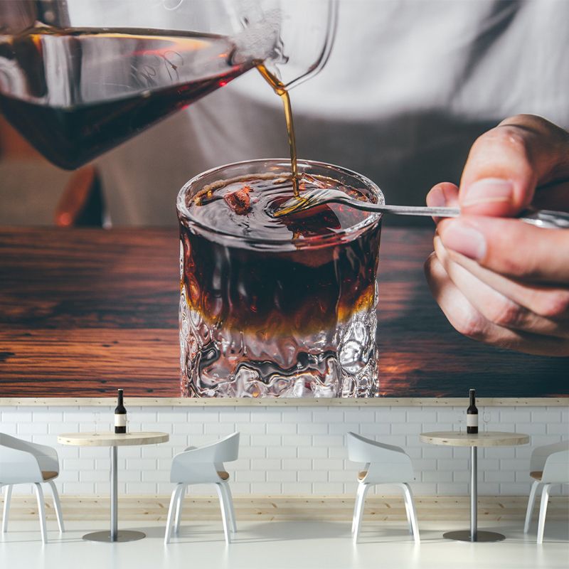 Contemporary Delicious Coffee Mural Wall Eco-friendly Material Covering Coffee Shop Decoration