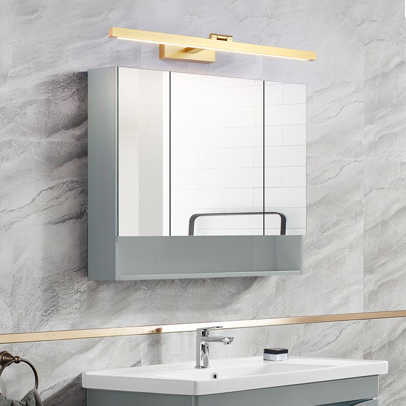 Moderne stijl lineaire schaduw muur sconce metaal 1 licht spiegel muur gemonteerde verlichting in goud