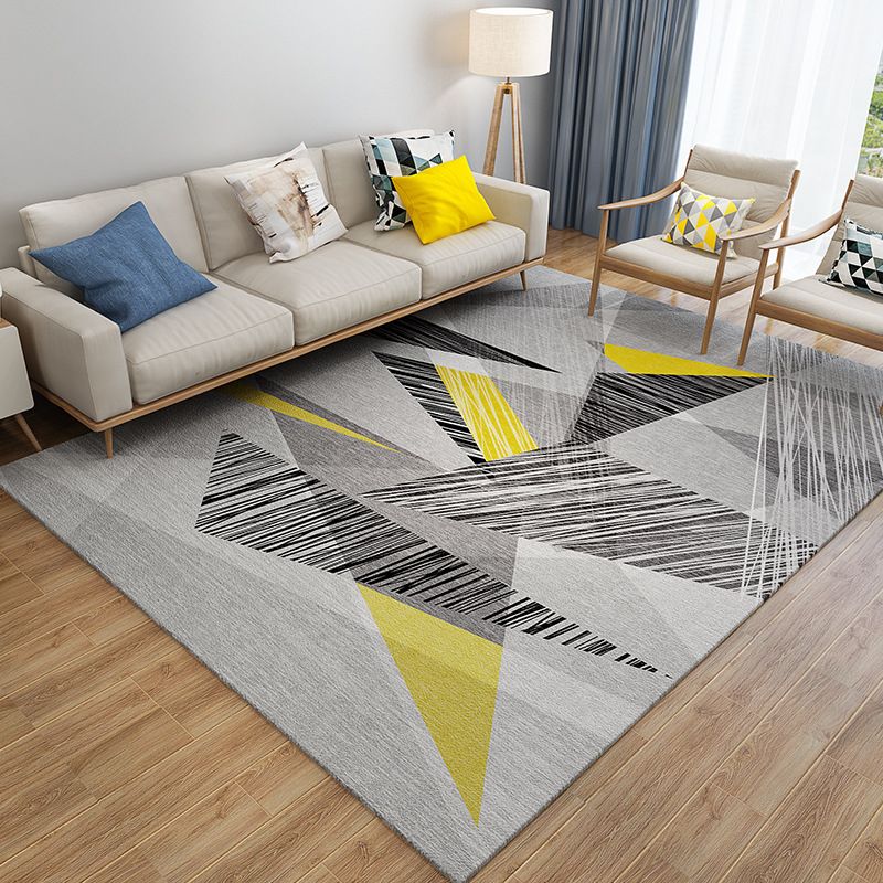 Multicolor Home Rug Modern 3D Print Geometric Rug Synthetics Washable Pet Friendly Anti-Slip Backing Area Rug