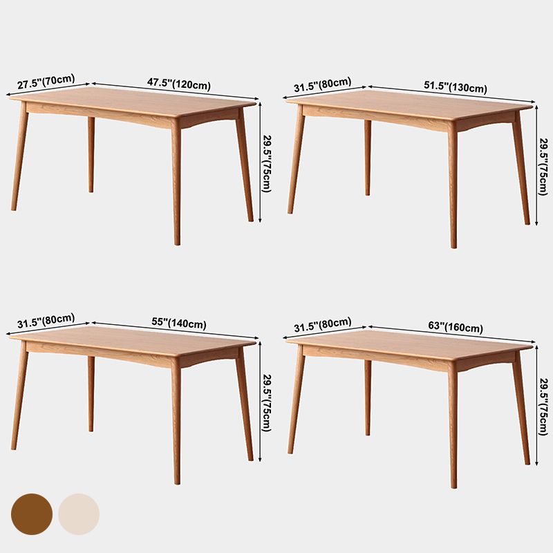 Zeitgenössischer Rechteck Esstisch Massives Holz Tisch mit 4 Bein zum Abendessen in der Küche zu Hause