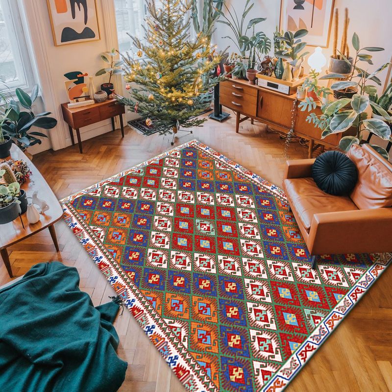 Traditional Morocco Area Carpet Brown Polyester Area Rug Stain Resistant Rug for Living Room