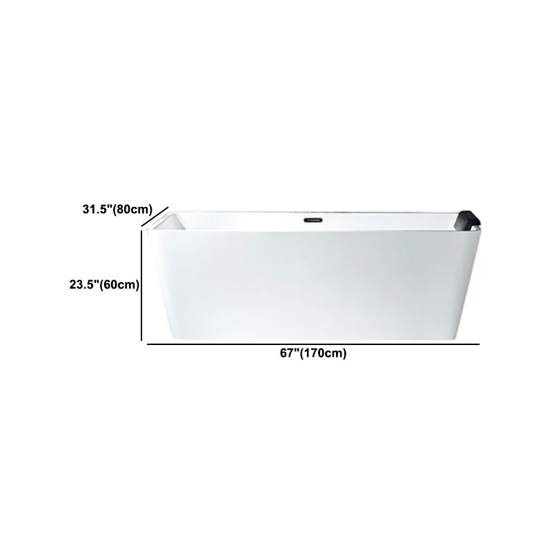 Modern Acrylic Home Bathtub Rectangular Freestanding Bath Tub in White