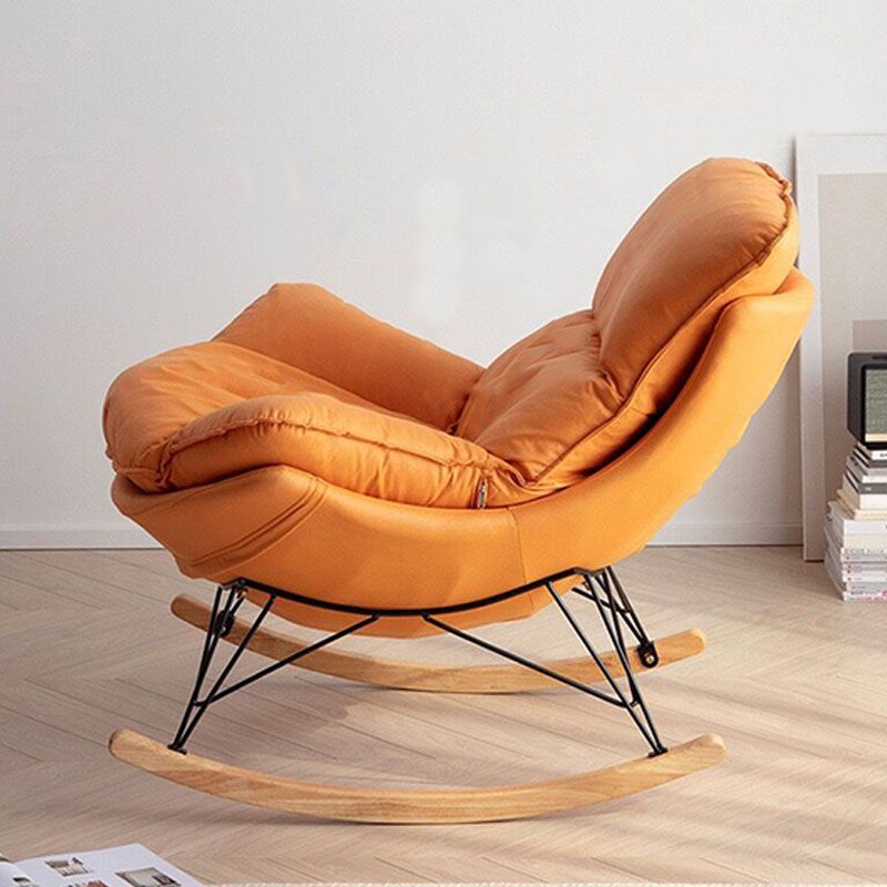 Contemporary Rocking Chair Cotton Upholstered Tufted Tear Resistant Baby Rocking Chair