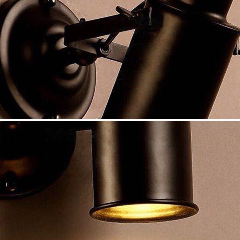 Industrial Style Iron Wall Mount Light Cylinder Shape Wall Lamp for Living Room