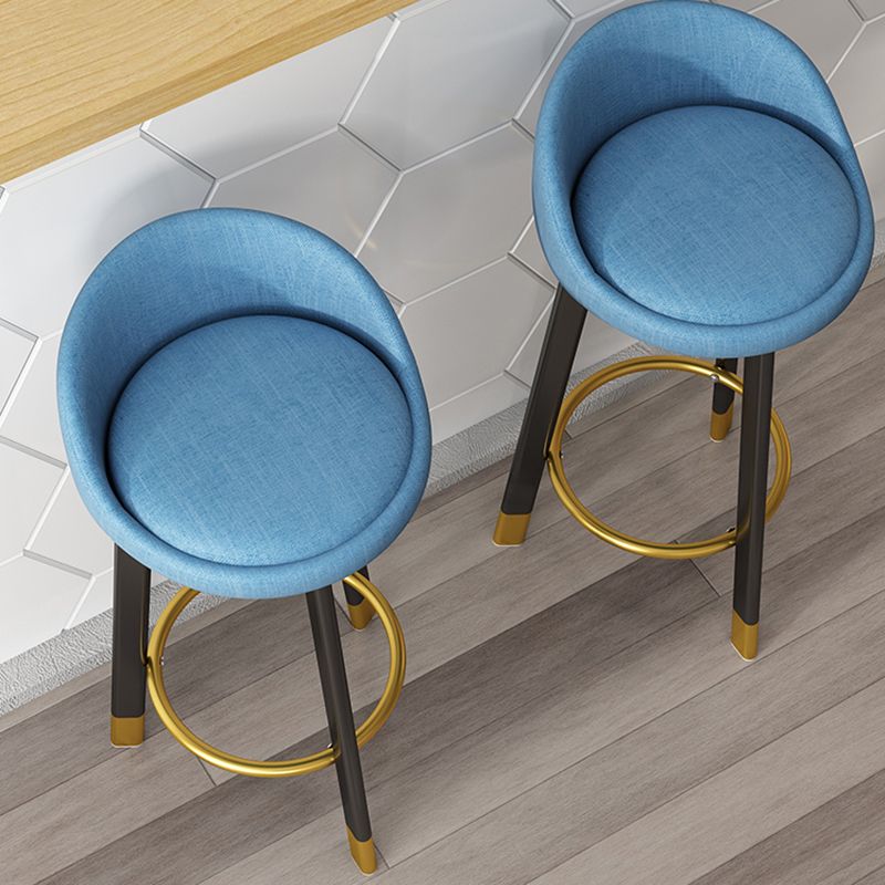 Scandinavian Style Bar-stool with Metal Legs Single Counter Stool for Kitchen Bar