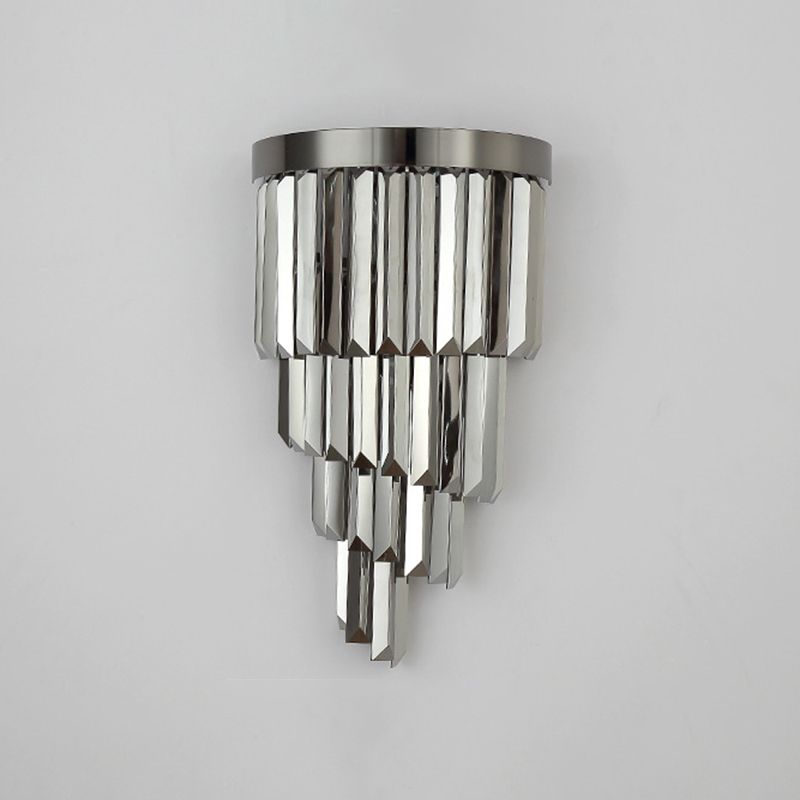 Crystal Geometric Shape Wall Sconce Modern Style 2 Lights Wall Light Fixture in Gray