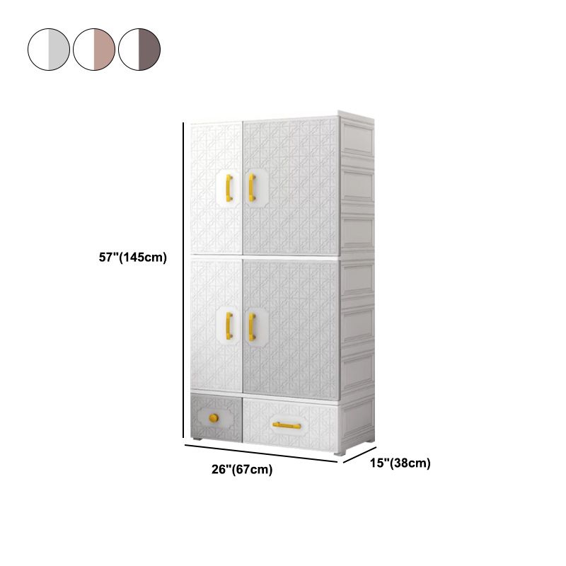 Contemporary Style Wardrobe Armoire Plastic Bedroom Wardrobe Cabinet