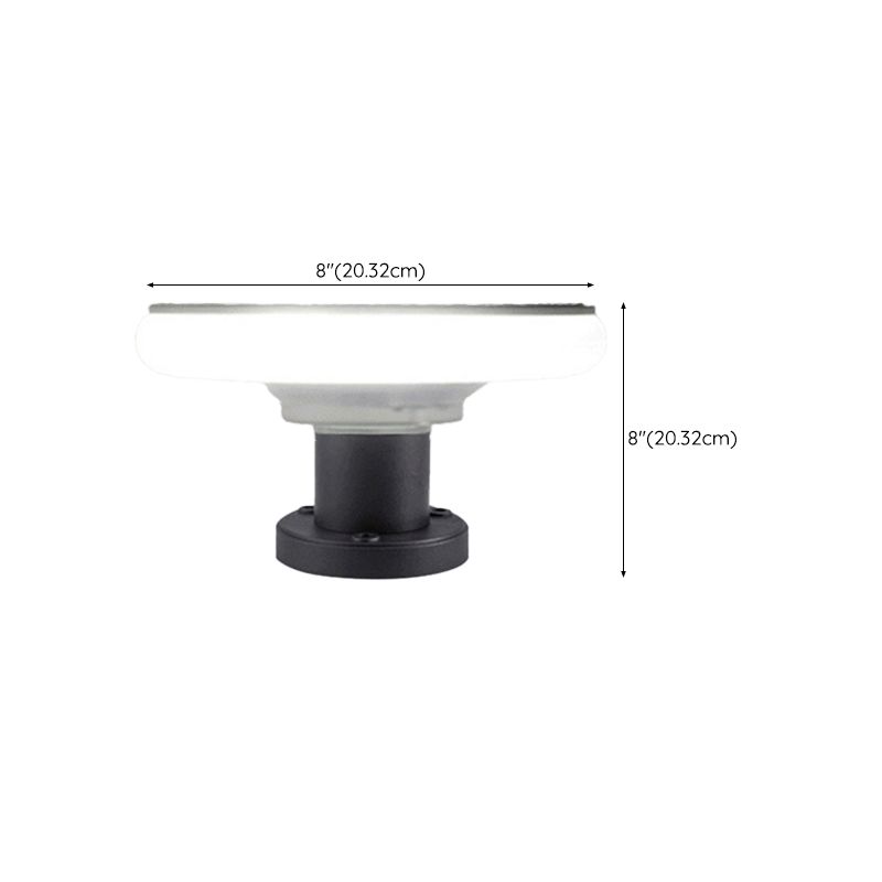 Contemporary Geometry Shape Solar Energy Pillar Lamp with Plastic Shade for Outdoor