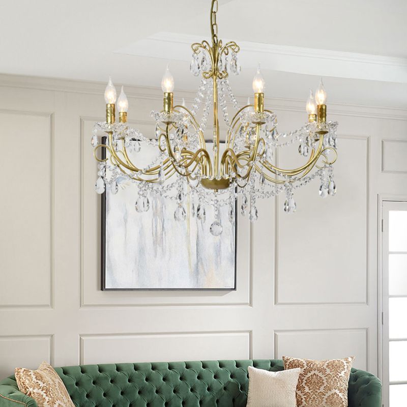 Candle Chandelier Light Fixture Traditional Metal Pendant Lighting for Restaurant