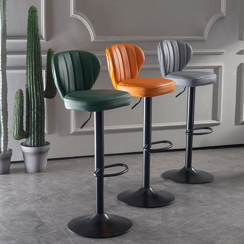 Contemporary Faux Leather Counter Stool Fabric Cushion in Matte Finish for Home