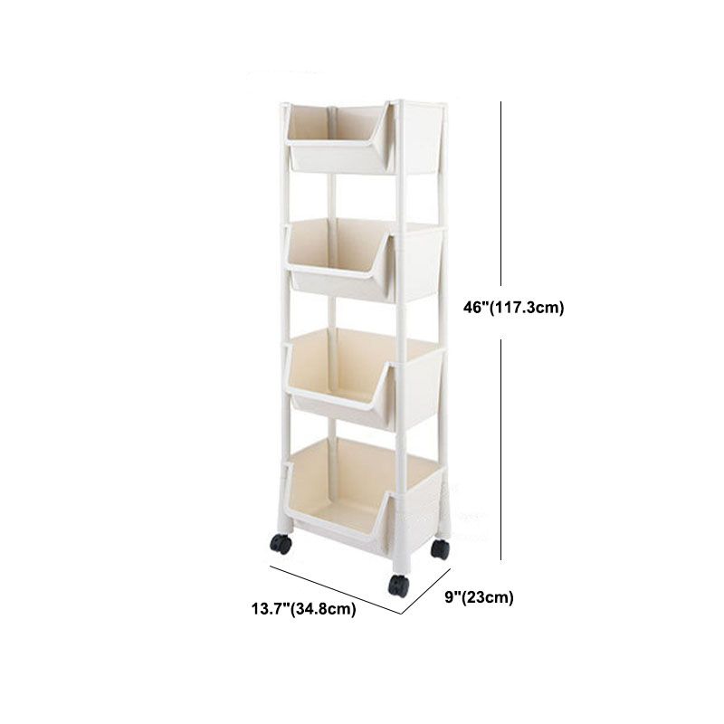 Modern Plastic Bookshelf Etagere Vertical Open Shelf Bookcase