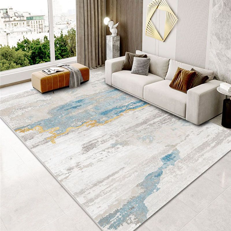 Apricot Tone Luxury Area Rug Polyester Blooming Traces Carpet Easy Care Rug for Home Decoration
