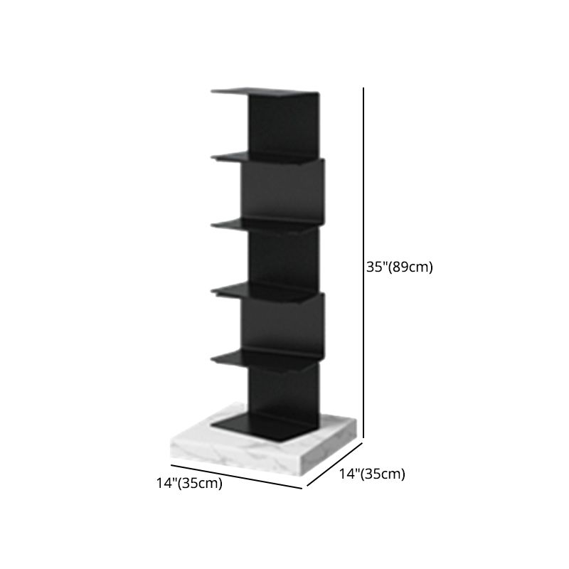 Modern Style Vertical Bookshelf Closed Back Metal Bookcase for Home