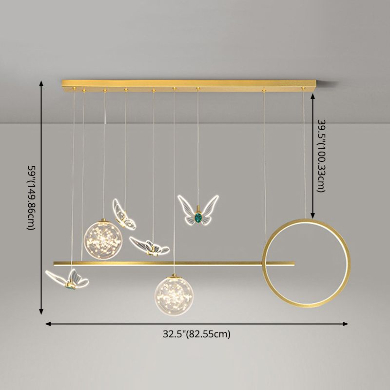 Modern Pendant Lighting Geometric Chandelier Light Metal 8 Light Island Lighting