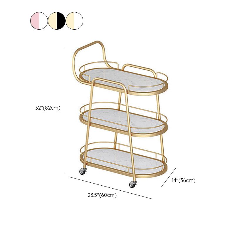 Rolling Modern Prep Table Home Dining Marble Kitchen Trolley