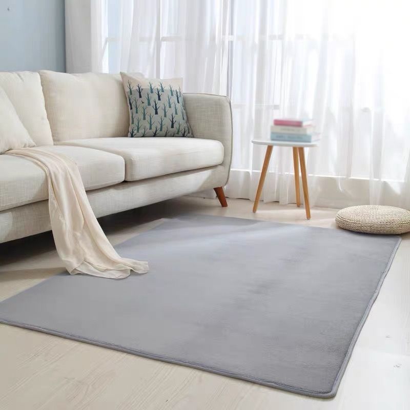 Solid Color Living Room Rug Carpet Polyester Washable Area Rug