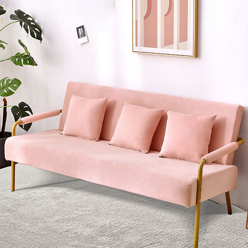 28.34" High Velvet Sofa Contemporary Square Arm Sofa for Apartment